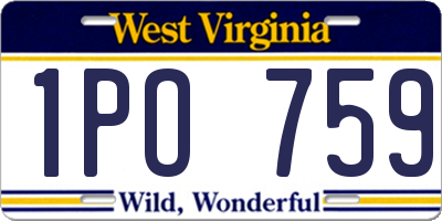 WV license plate 1PO759