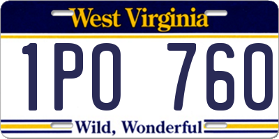 WV license plate 1PO760
