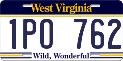 WV license plate 1PO762