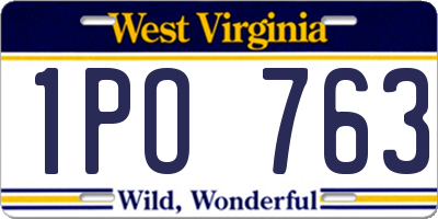 WV license plate 1PO763