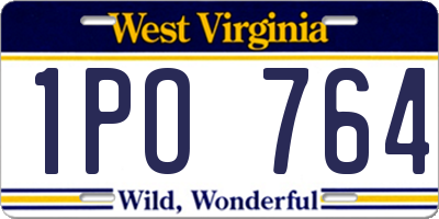WV license plate 1PO764