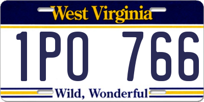 WV license plate 1PO766