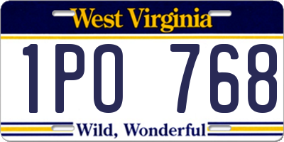 WV license plate 1PO768