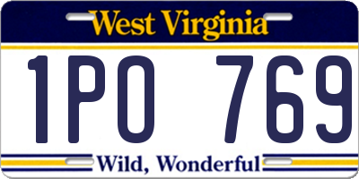 WV license plate 1PO769