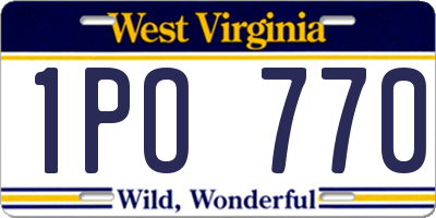 WV license plate 1PO770