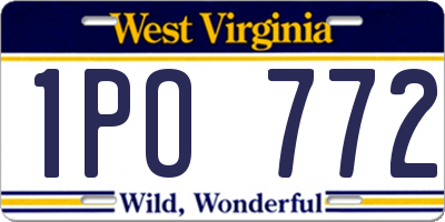 WV license plate 1PO772