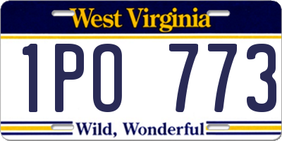 WV license plate 1PO773