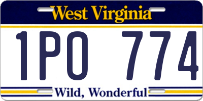 WV license plate 1PO774