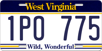 WV license plate 1PO775
