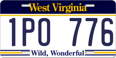 WV license plate 1PO776