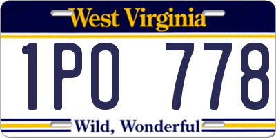 WV license plate 1PO778