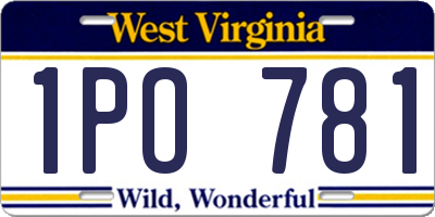 WV license plate 1PO781