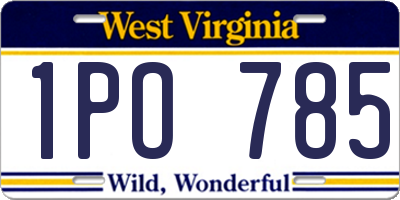WV license plate 1PO785