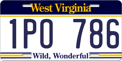 WV license plate 1PO786