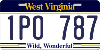 WV license plate 1PO787