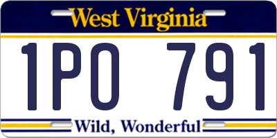 WV license plate 1PO791