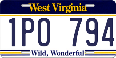 WV license plate 1PO794