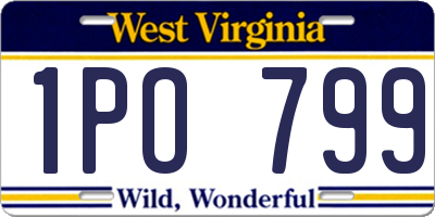 WV license plate 1PO799