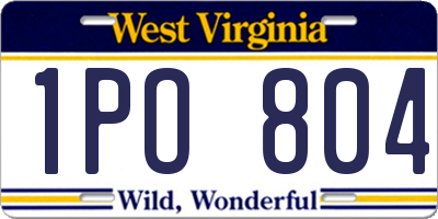 WV license plate 1PO804