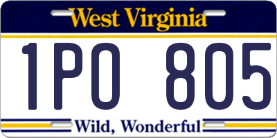 WV license plate 1PO805