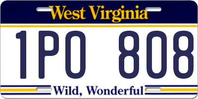 WV license plate 1PO808