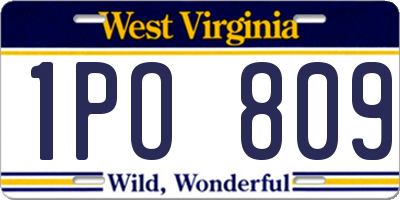 WV license plate 1PO809