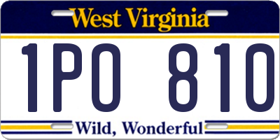WV license plate 1PO810