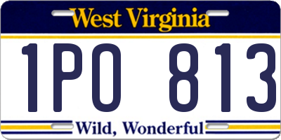 WV license plate 1PO813