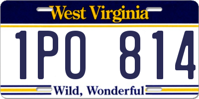 WV license plate 1PO814