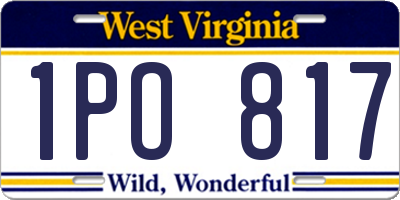 WV license plate 1PO817