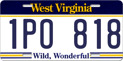 WV license plate 1PO818