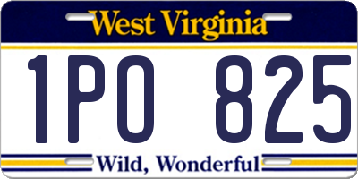 WV license plate 1PO825