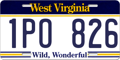 WV license plate 1PO826
