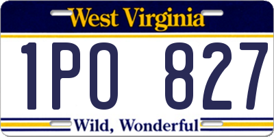 WV license plate 1PO827