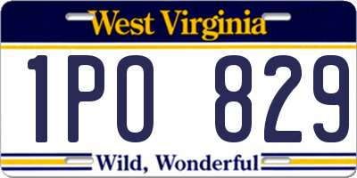 WV license plate 1PO829
