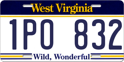 WV license plate 1PO832