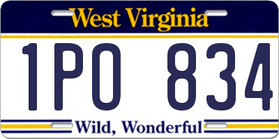 WV license plate 1PO834
