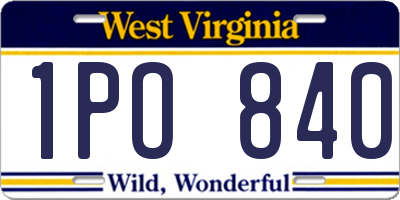 WV license plate 1PO840
