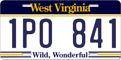 WV license plate 1PO841