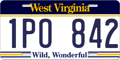 WV license plate 1PO842