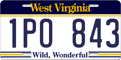 WV license plate 1PO843