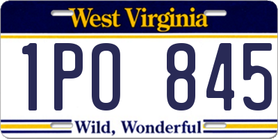 WV license plate 1PO845