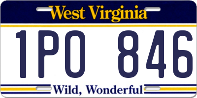 WV license plate 1PO846