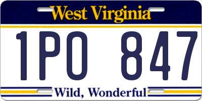 WV license plate 1PO847