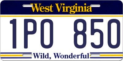 WV license plate 1PO850