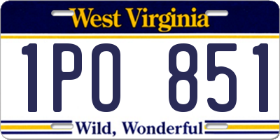 WV license plate 1PO851