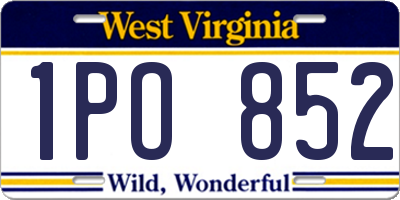 WV license plate 1PO852