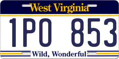 WV license plate 1PO853