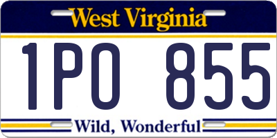 WV license plate 1PO855