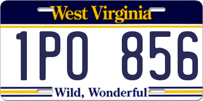 WV license plate 1PO856
